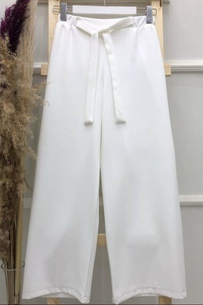 Bol Paça Pantolon Beyaz