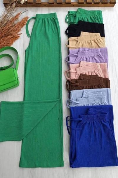 Bürümcük Kumaş Pantolon 2 Adet Çoklu Renk