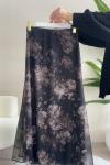 Desenli Etek Siyah