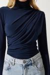 Drapeli Bluz Lacivert