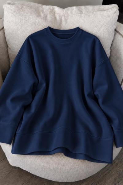 Oysho Kol Detaylı Sweat Lacivert
