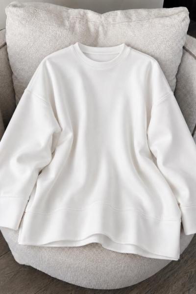 Oysho Kol Detaylı Sweat Beyaz