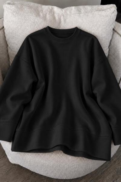 Oysho Kol Detaylı Sweat Siyah