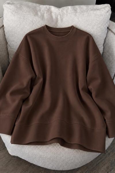 Oysho Kol Detaylı Sweat Acı Kahve