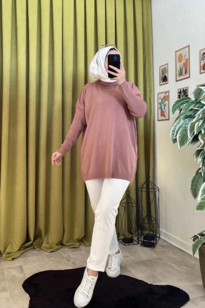 Salaş Triko Tunik Gül