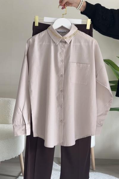 Tek Cepli Gömlek Palazzo Takım Çoklu Renk