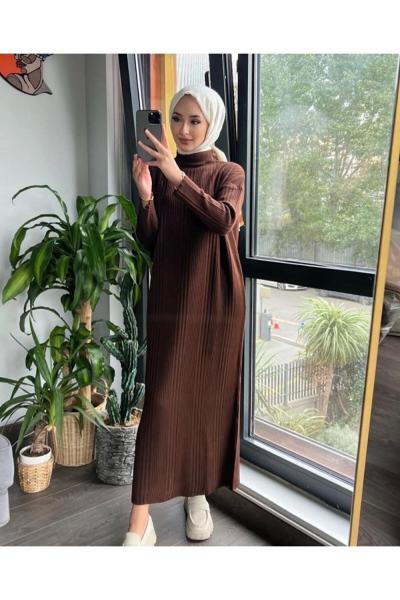 TRİKO ELBİSE Acı Kahve